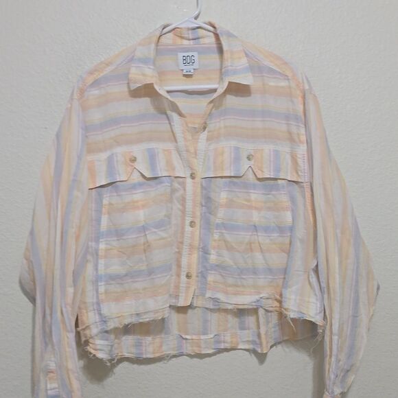 BDG Urban Outfitters Cropped Longsleeve Button up shirt M - Picture 1 of 9
